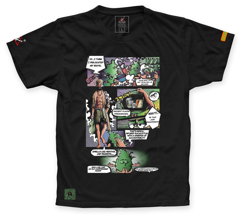 Blunt Force Healing — Comic Strip Tee — Black