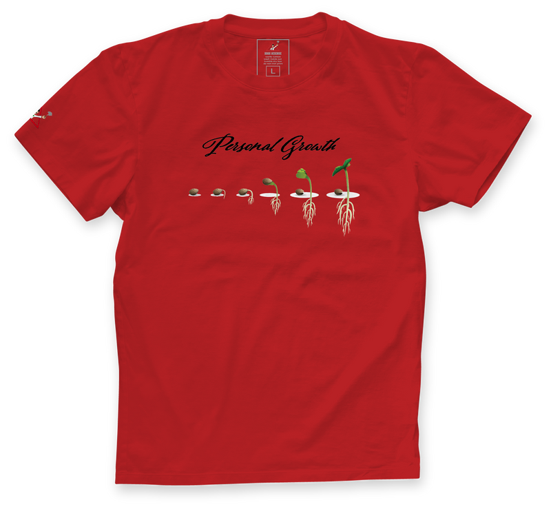 Personal Growth Crew Neck Tee — Red