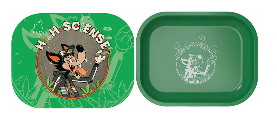 The High Sciense WOLF STASH tin metal tray with magnetic cover