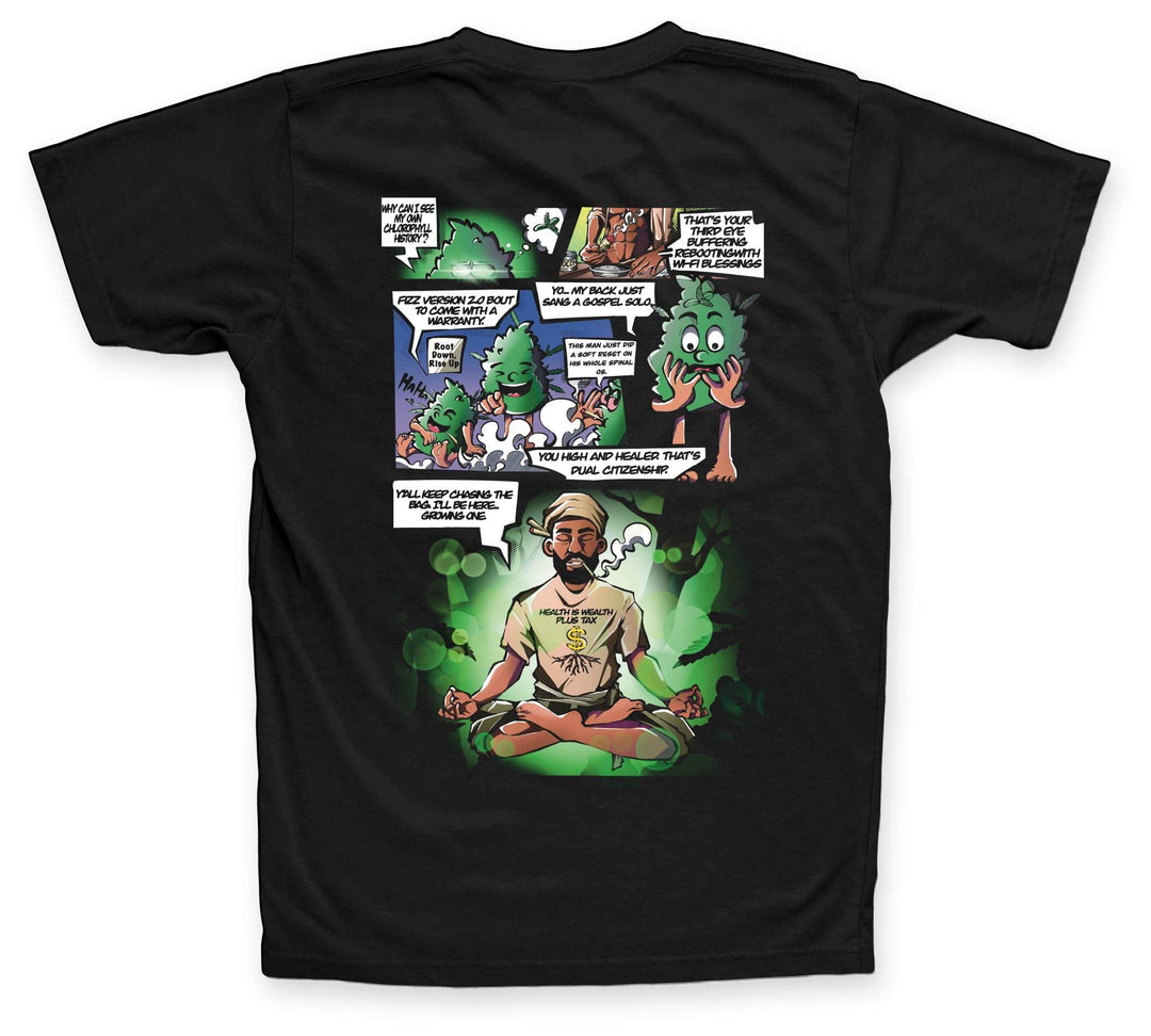 Blunt Force Healing Comic Strip Tee Black